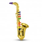 Saxophone Kids Musical Wind Instruments ABS Metallic Gold Saxophone with 8 Colored Keys