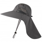 Fishing Cap Wide Brim Unisex Sun Hat with Neck Flap for Travel Camping Hiking Boating