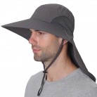 Fishing Cap Wide Brim Unisex Sun Hat with Neck Flap for Travel Camping Hiking Boating