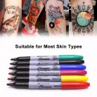 6PCS Skin Marker Pen Tattoo Piercing Pen Supply Tool Body Art