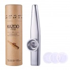 Kazoo Flute With 3 Pcs Kazoo Flute Diaphragms, Silver Metal Aluminum Alloy Kazoo Flute Musical Instruments, Good Companion for Guitar, Ukulele and Violin