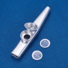 Kazoo Flute With 3 Pcs Kazoo Flute Diaphragms, Silver Metal Aluminum Alloy Kazoo Flute Musical Instruments, Good Companion for Guitar, Ukulele and Violin