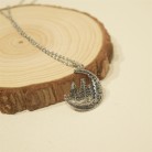 Stainless Steel Titanium Steel Moon And Trees Necklace Pendant