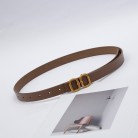 Ladies Two Layer Cowhide Belt With Butterfly Buckle