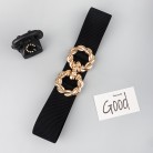 Women's Decoration Wide Simple Waist Decoration Round Metal Button-down Belt Matching Dress Son Suit Jacket Waist Retraction Elastic Waist Seal