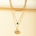 Three Layer Love Shell Fashion Necklace