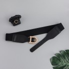 New Retro Fashion Women's Perforation-free Belt Pearl Needle Buckle Elastic Elastic Belt