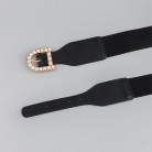 New Retro Fashion Women's Perforation-free Belt Pearl Needle Buckle Elastic Elastic Belt