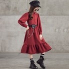 Slim Corduroy Polo Long Sleeve Lined Dress