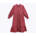 Slim Corduroy Polo Long Sleeve Lined Dress