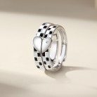 Black And White Checkerboard Couple Ring