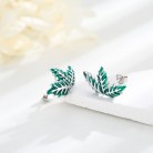 Green Leaf Earrings