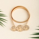 New Product Piercing-free Portrait Buttonhead Metal Women's Spring Waist Chain Elastic Gold Chain With Sexy Skirt