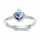 Heart Of Faith Ring for Women 925 Sterling Silver Crystal Heart Ring