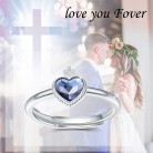 Heart Of Faith Ring for Women 925 Sterling Silver Crystal Heart Ring