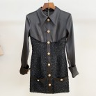 Women's Fashion Woolen Patchwork Dress