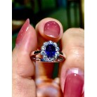 Natural Sapphire Ring Women's 925 Sterling Silver