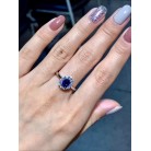 Natural Sapphire Ring Women's 925 Sterling Silver