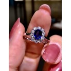 Natural Sapphire Ring Women's 925 Sterling Silver