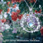 Moonstone Necklace Sterling Silver Butterfly Jewelry for Women