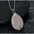 Celtic Tree Of Life Pendant & Chain On Teardrop Semi-Precious Stone