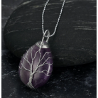 Celtic Tree Of Life Pendant & Chain On Teardrop Semi-Precious Stone