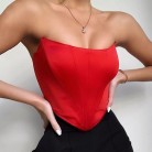 Cute Style Backless Cropped Off-the-neck Slim Top