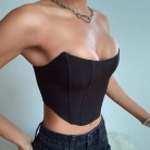 Cute Style Backless Cropped Off-the-neck Slim Top