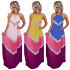 Sexy Four-sided Stretch Digital Printing Loose Strap Multi-color Dress