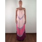 Sexy Four-sided Stretch Digital Printing Loose Strap Multi-color Dress