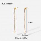 Women's Fashionable Stainless Steel Pearl Earrings