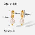 Women's Fashionable Stainless Steel Pearl Earrings