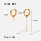 Women's Fashionable Stainless Steel Pearl Earrings