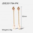 Women's Fashionable Stainless Steel Pearl Earrings