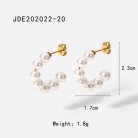 Women's Fashionable Stainless Steel Pearl Earrings