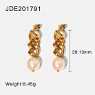 Women's Fashionable Stainless Steel Pearl Earrings