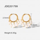 Women's Fashionable Stainless Steel Pearl Earrings