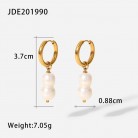 Women's Fashionable Stainless Steel Pearl Earrings