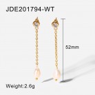 Women's Fashionable Stainless Steel Pearl Earrings