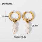 Women's Fashionable Stainless Steel Pearl Earrings