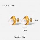 Women's Fashionable Stainless Steel Pearl Earrings