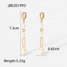 Women's Fashionable Stainless Steel Pearl Earrings