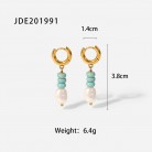 Women's Fashionable Stainless Steel Pearl Earrings