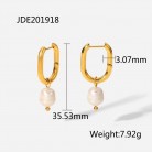 Women's Fashionable Stainless Steel Pearl Earrings