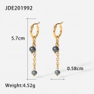 Women's Fashionable Stainless Steel Pearl Earrings