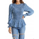 Long Sleeve Tunic Printed Shirt Top