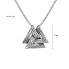 Personality Retro Viking Triangle Men Titanium Steel Pendant Necklace