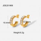 Women's Fashionable Diamond-set Stainless Steel Earrings