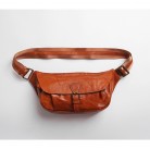 Genuine Leather Men's Chest Bag Single-shoulder Cross-body Waist Bag