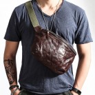 Men's Retro Leather Chest Messenger Shoulder Bag